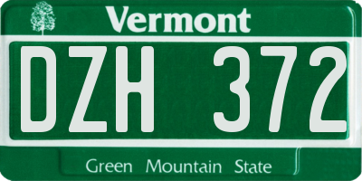 VT license plate DZH372