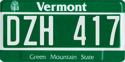 VT license plate DZH417
