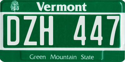VT license plate DZH447