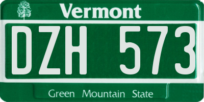 VT license plate DZH573