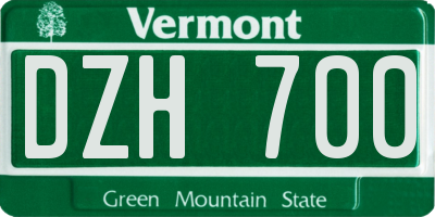VT license plate DZH700