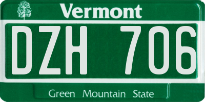 VT license plate DZH706