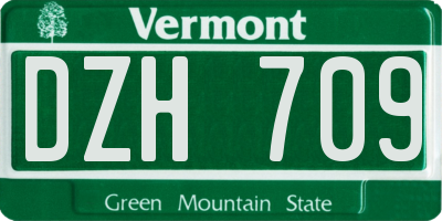 VT license plate DZH709