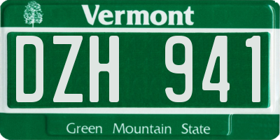 VT license plate DZH941