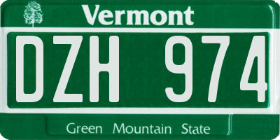 VT license plate DZH974