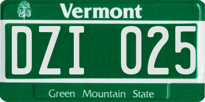 VT license plate DZI025