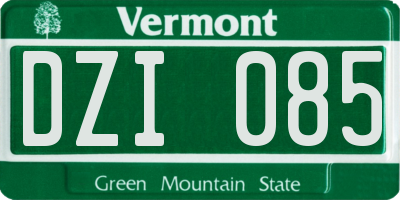 VT license plate DZI085