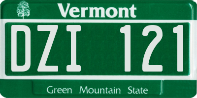 VT license plate DZI121