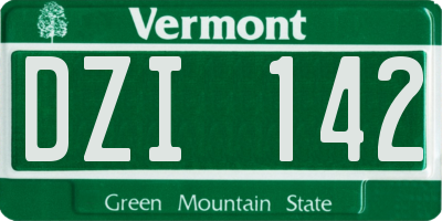 VT license plate DZI142