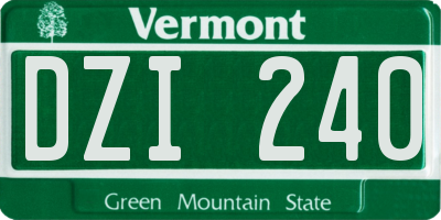 VT license plate DZI240