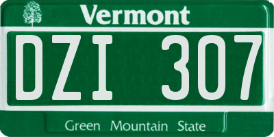 VT license plate DZI307