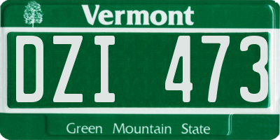 VT license plate DZI473