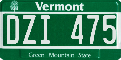 VT license plate DZI475