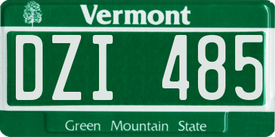 VT license plate DZI485