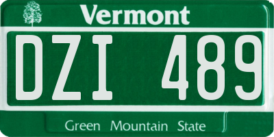 VT license plate DZI489