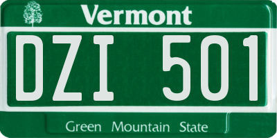 VT license plate DZI501