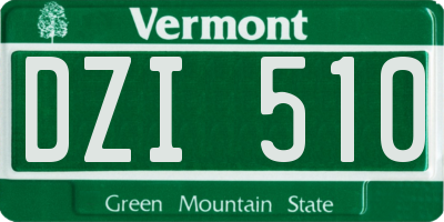 VT license plate DZI510