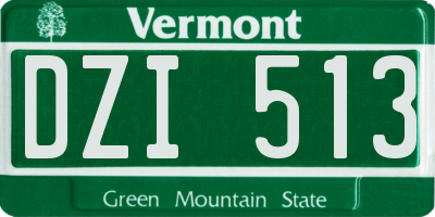 VT license plate DZI513
