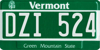 VT license plate DZI524