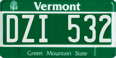 VT license plate DZI532