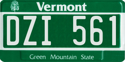 VT license plate DZI561