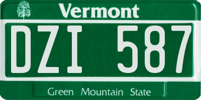 VT license plate DZI587