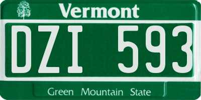 VT license plate DZI593