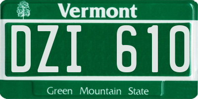 VT license plate DZI610