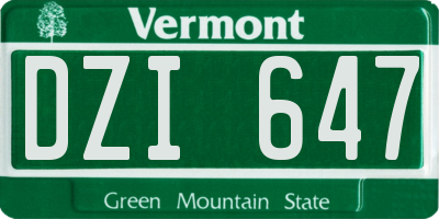 VT license plate DZI647