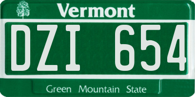 VT license plate DZI654