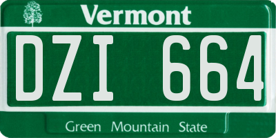 VT license plate DZI664
