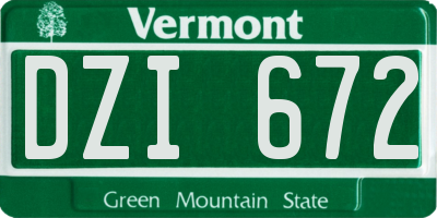 VT license plate DZI672