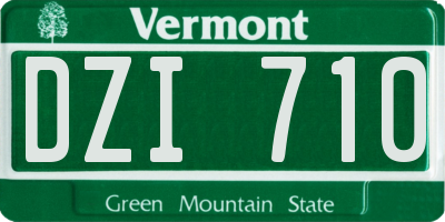 VT license plate DZI710