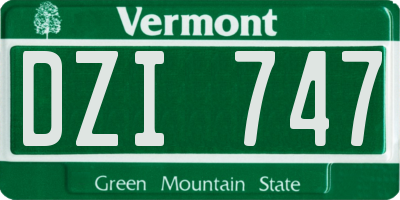 VT license plate DZI747
