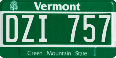 VT license plate DZI757