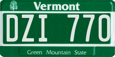 VT license plate DZI770
