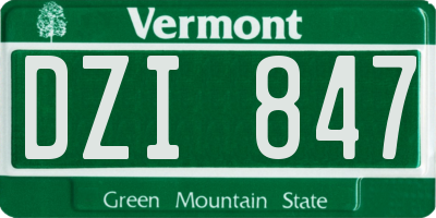 VT license plate DZI847