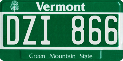 VT license plate DZI866