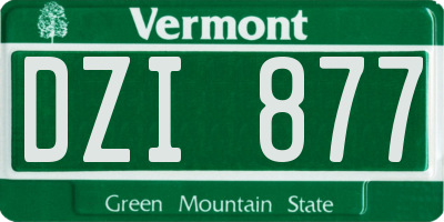 VT license plate DZI877
