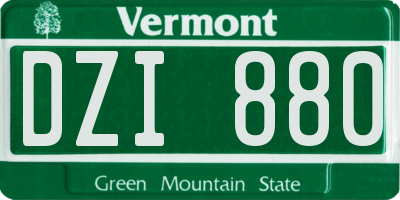 VT license plate DZI880