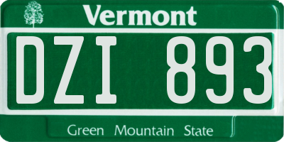 VT license plate DZI893