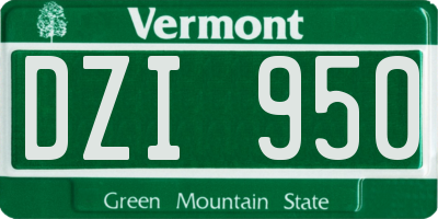 VT license plate DZI950