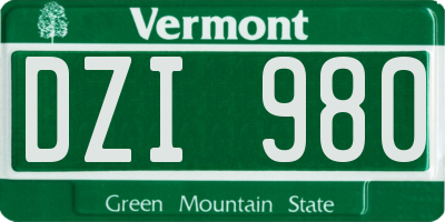 VT license plate DZI980