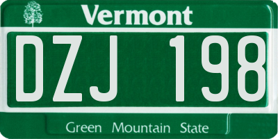 VT license plate DZJ198