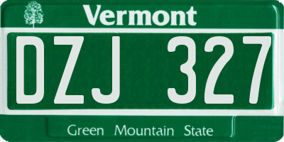 VT license plate DZJ327
