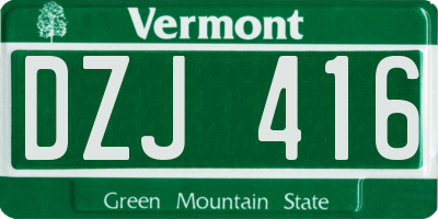 VT license plate DZJ416