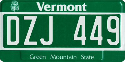 VT license plate DZJ449