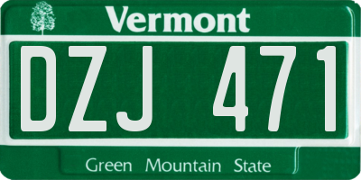 VT license plate DZJ471
