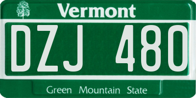 VT license plate DZJ480