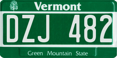 VT license plate DZJ482